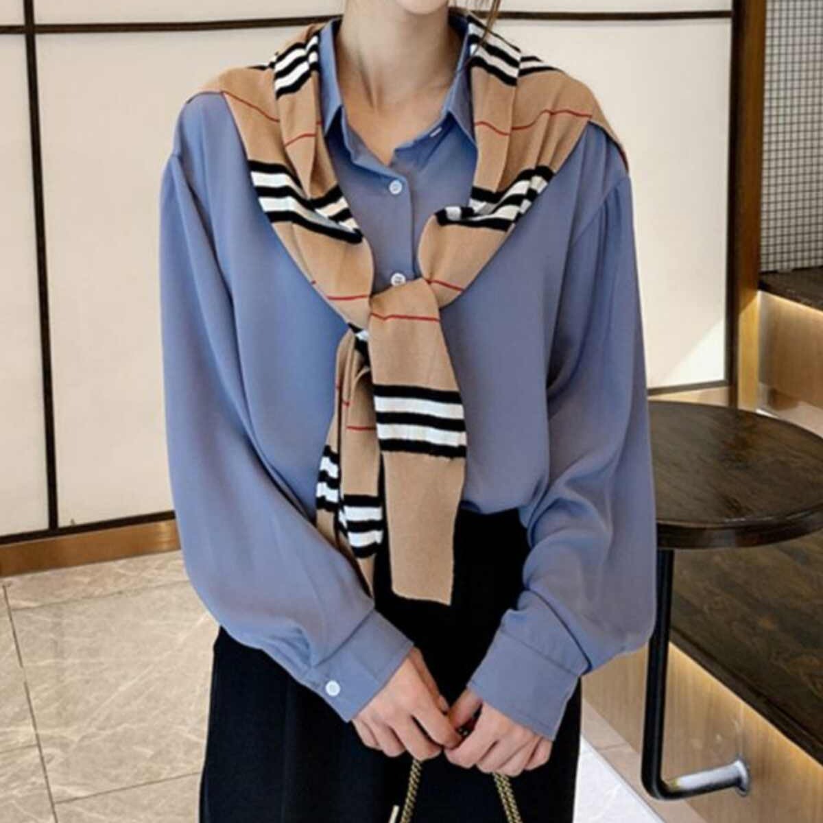 百搭披肩女高級感外搭旅行空調小圍脖韓版高端襯衫針織小坎肩斗篷