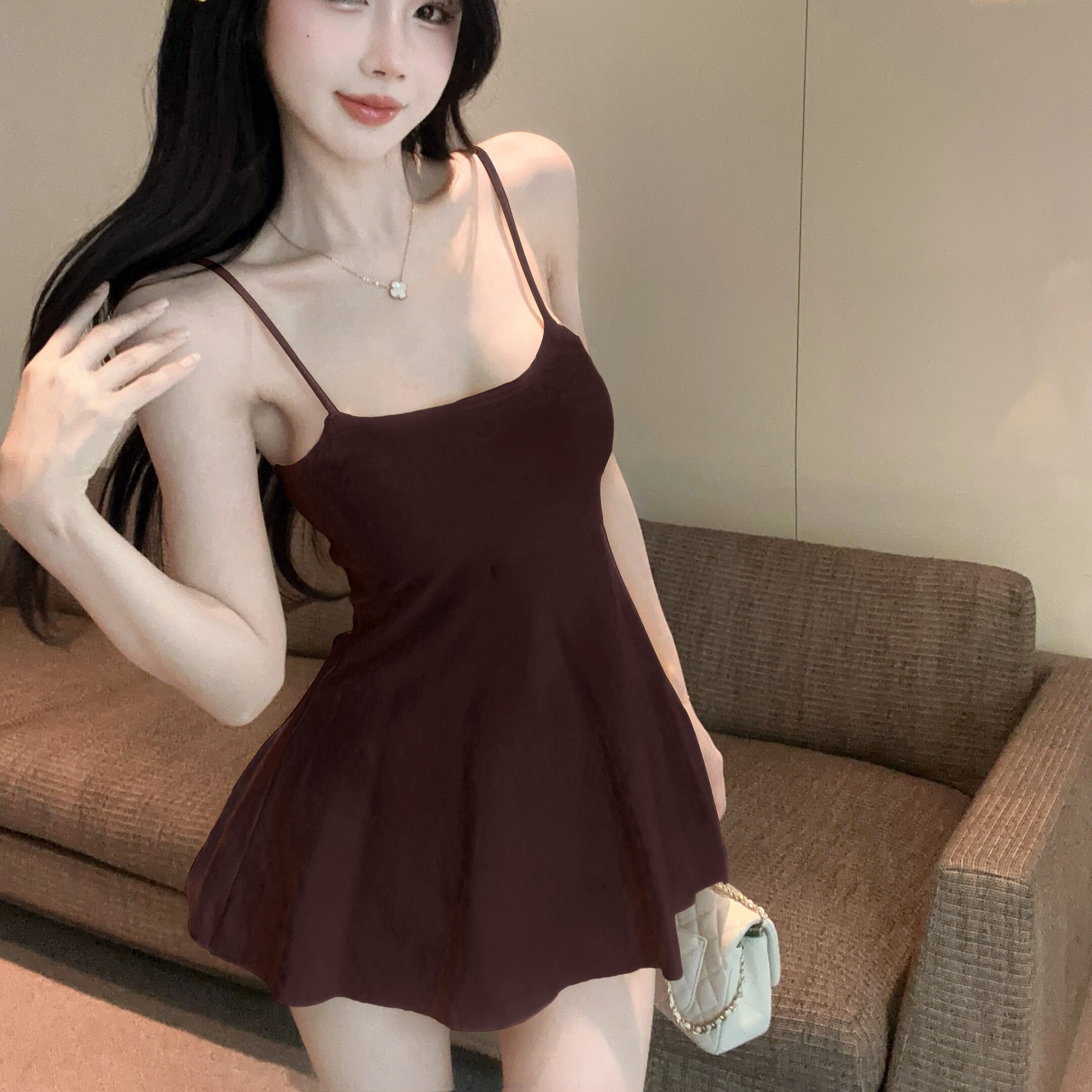 韓系度假風純欲性感露肩低胸吊帶背心夏季辣妹收腰顯瘦無袖上衣女