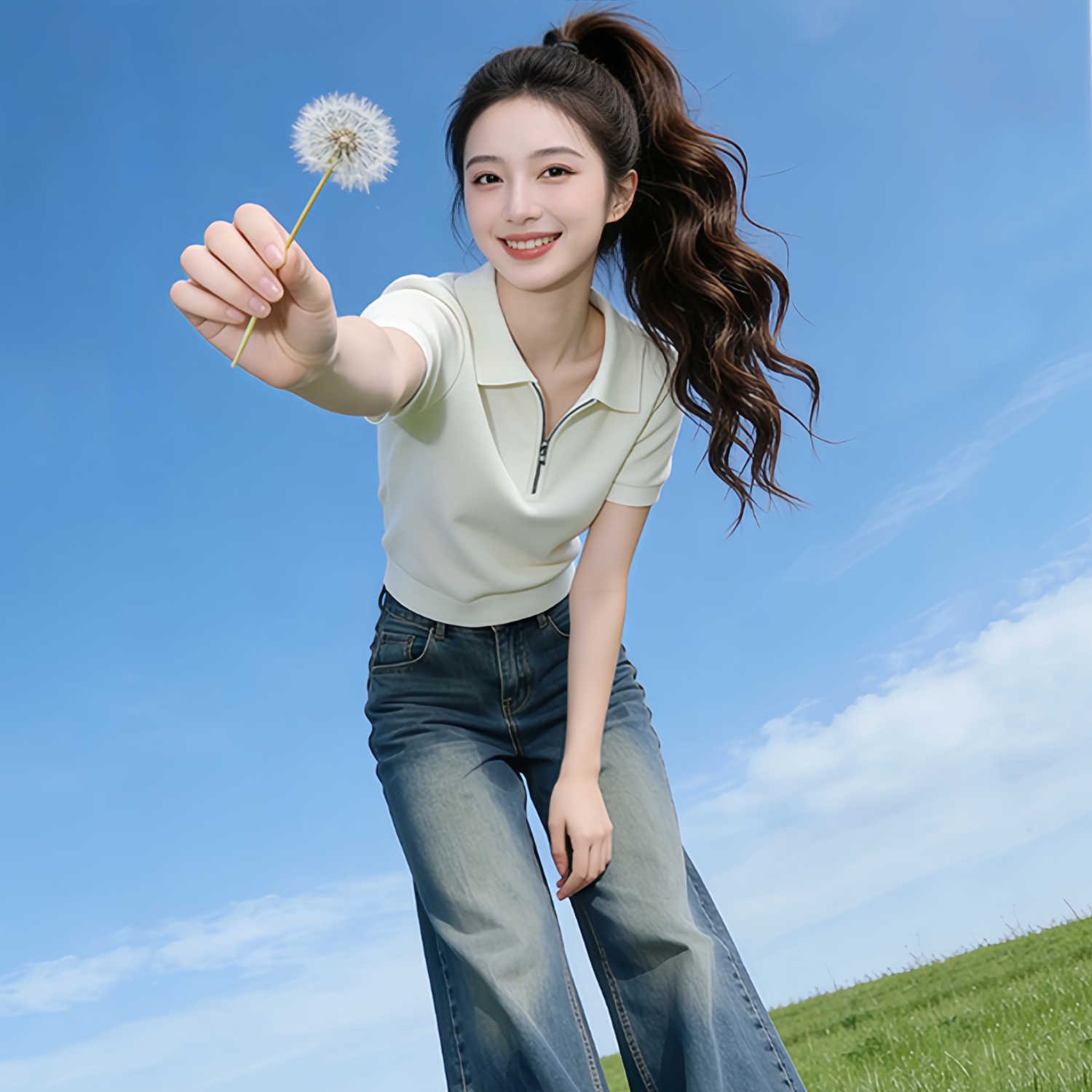 小個子polo領半拉鏈短袖T恤女士2026夏季新款設計感正肩短款上衣