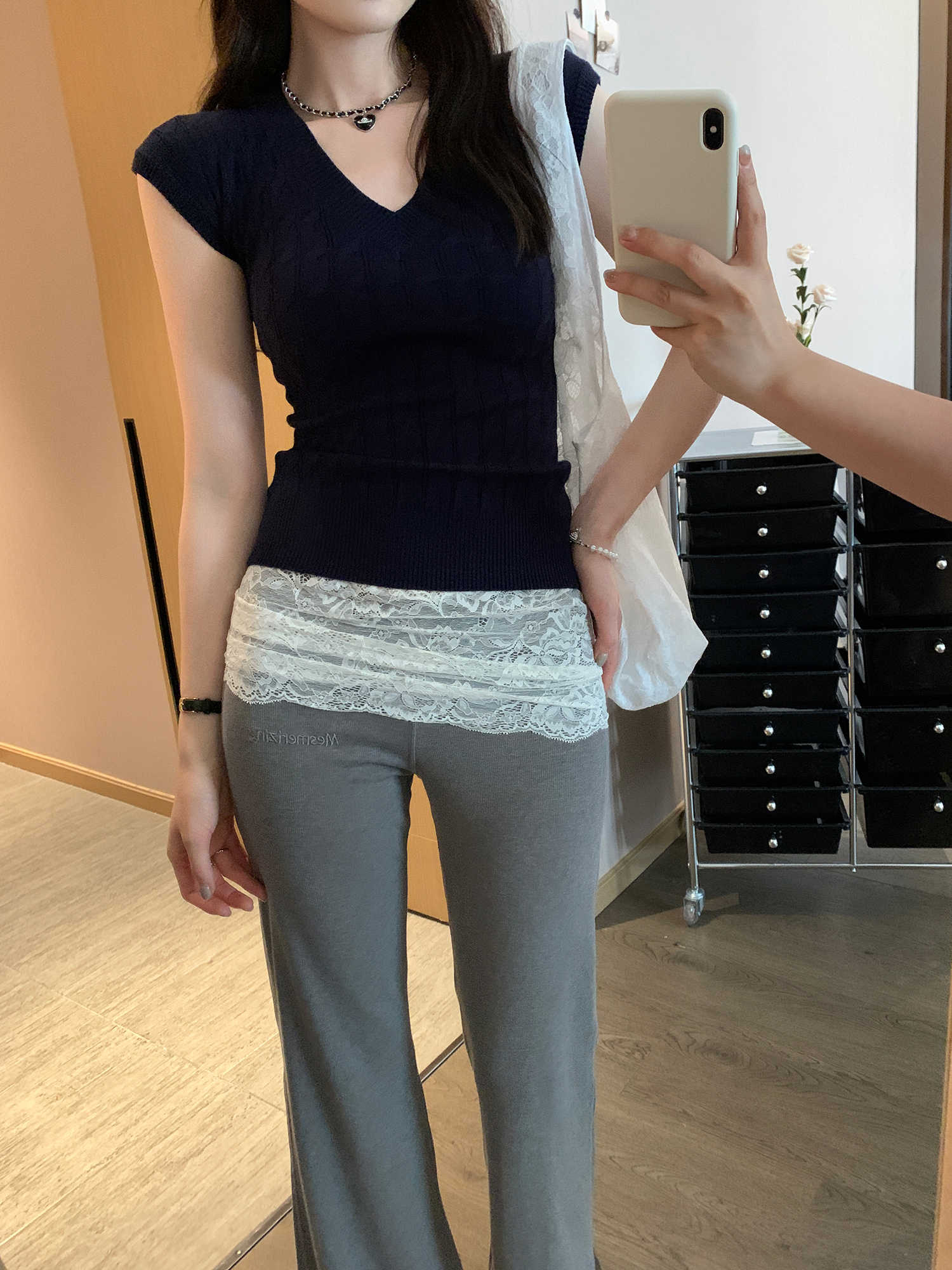 超好看坎肩無袖針織背心女夏新款設計感小眾修身V領上衣