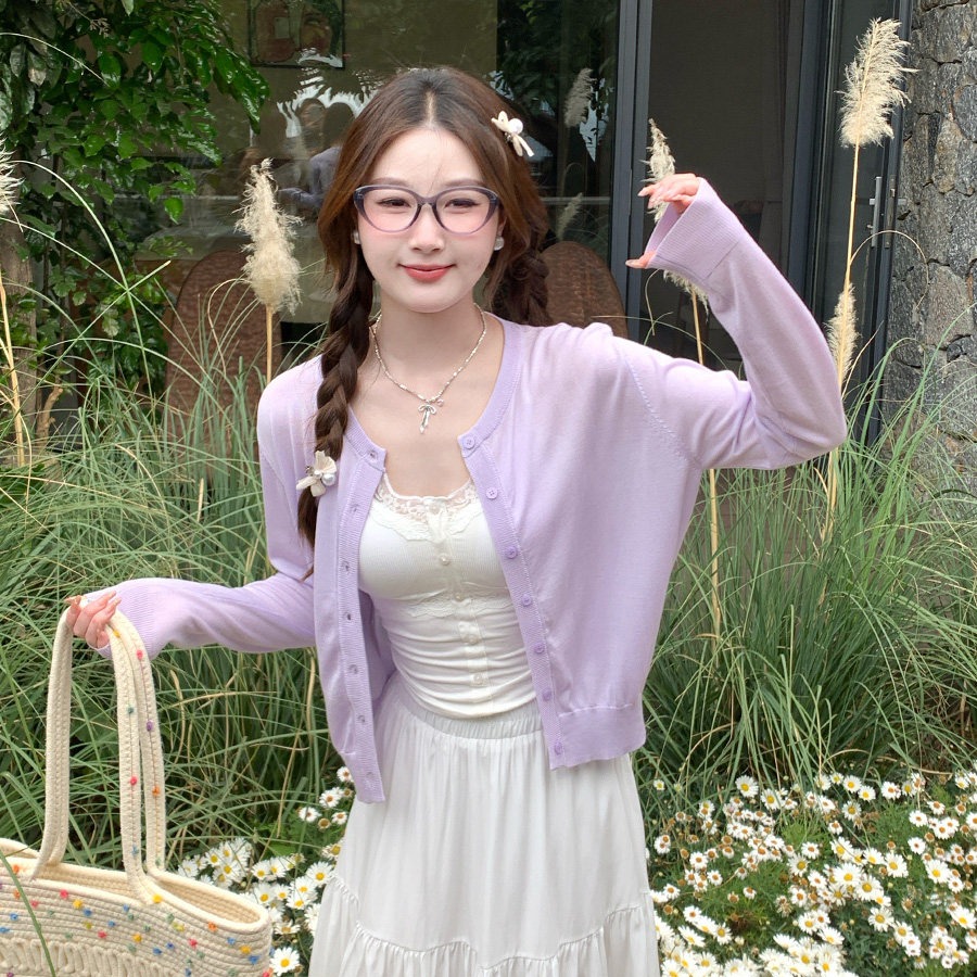 紅色開衫配吊帶外搭女早春云南穿搭外套新款針織上衣