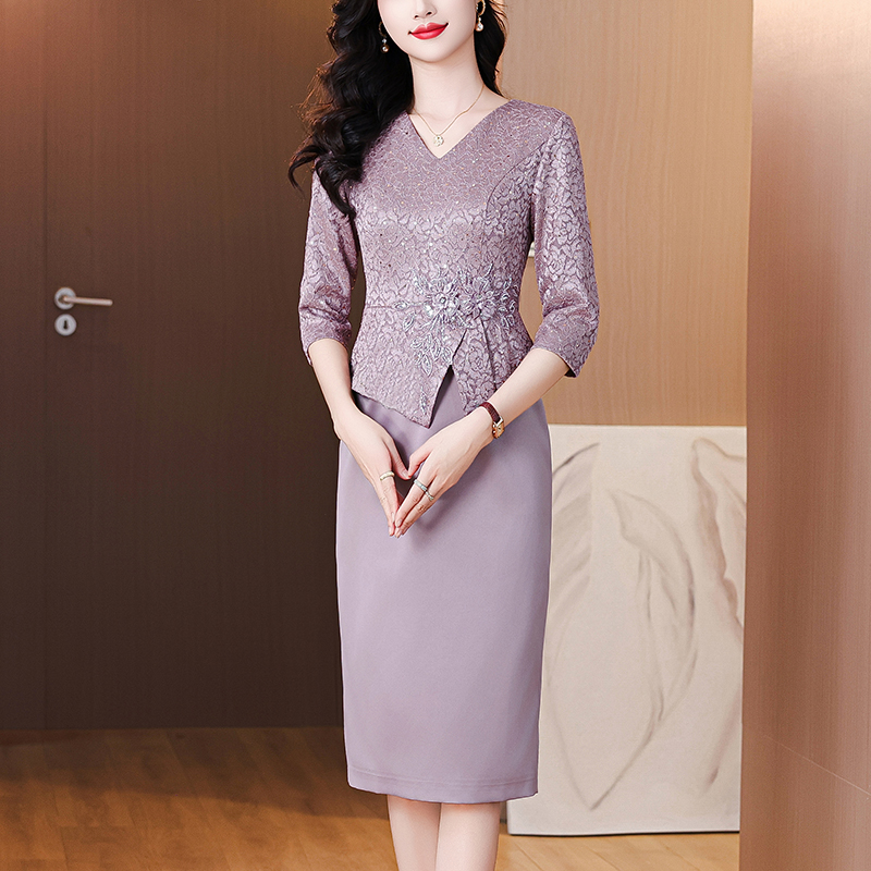 MY12488#新款婚宴年轻喜妈妈高端轻奢高级感礼服喜婆婆婚宴装平时可穿女...