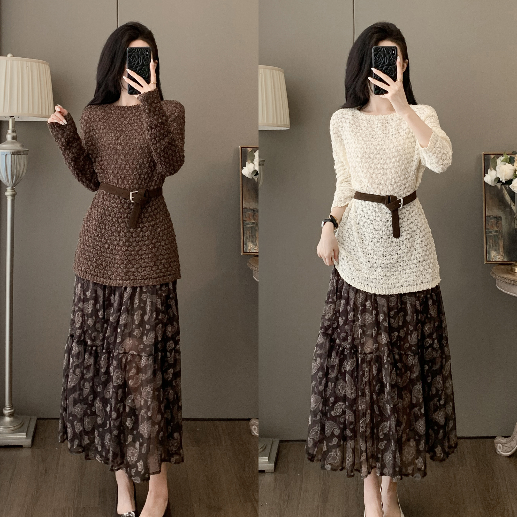 RY1282# 欧洲站 设计师款小众高级慵懒风镂空长袖针织衫