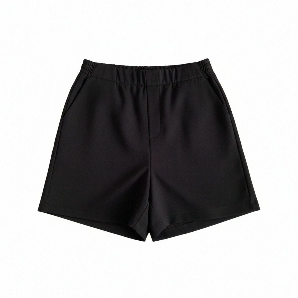 MY17289# 黑色短裤女夏季高腰显瘦气质百搭宽松减龄a字休闲阔腿裤女裝...