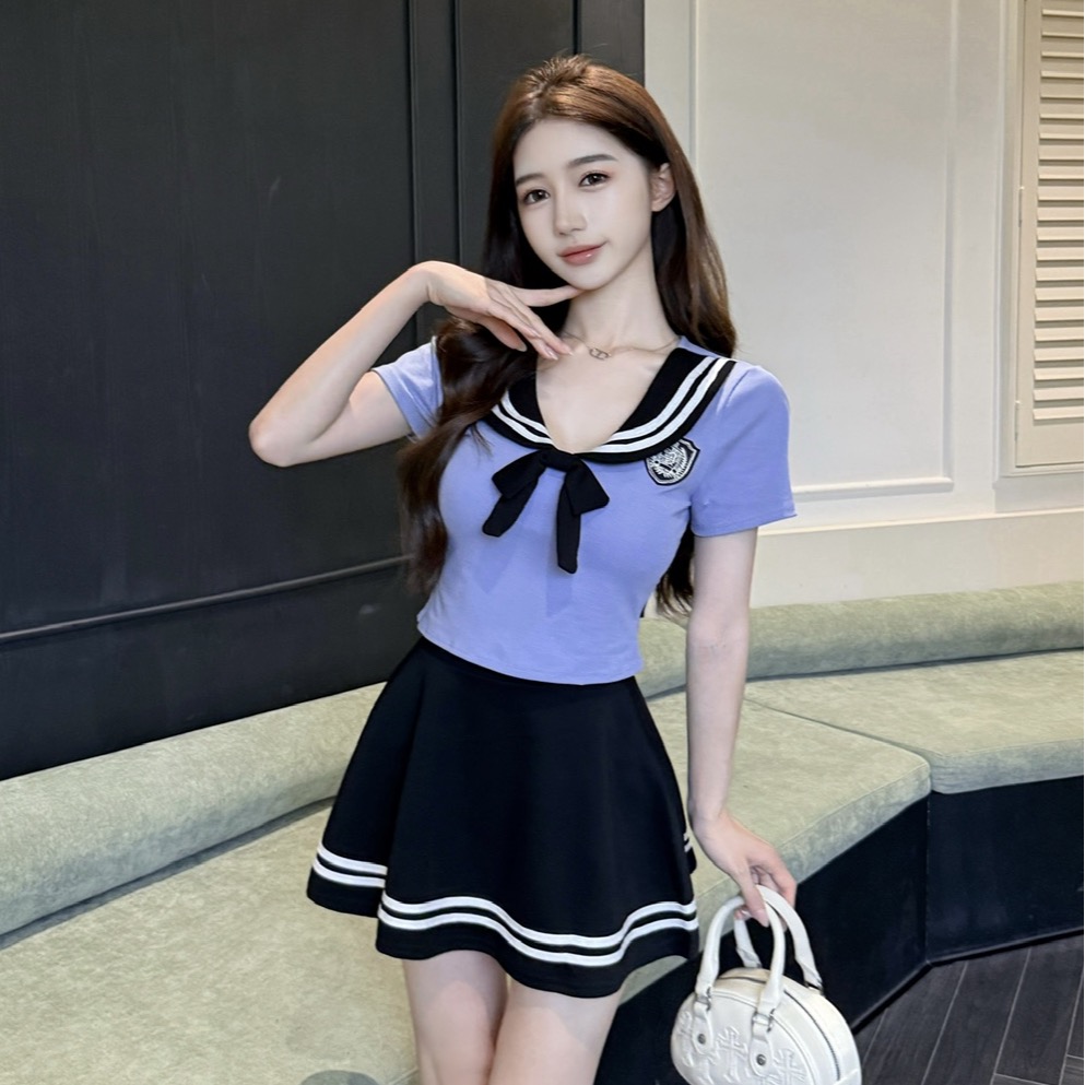 實拍控2性感翻領短款工裝制服套裝裙不單賣
