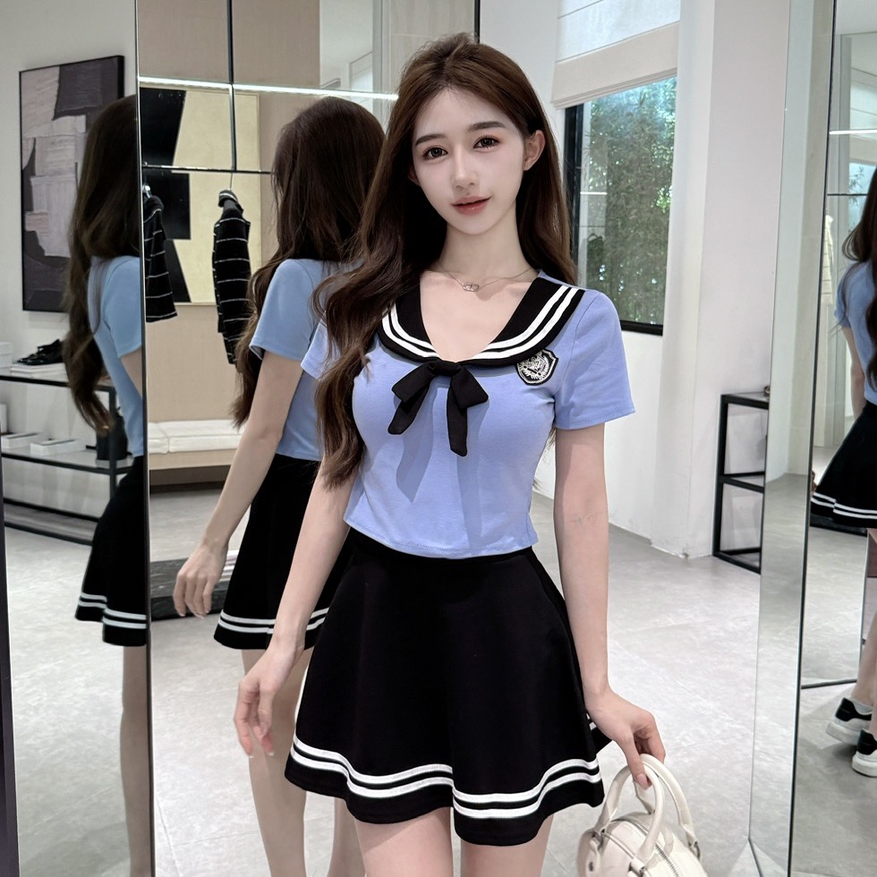 實拍控2性感翻領短款工裝制服套裝裙不單賣