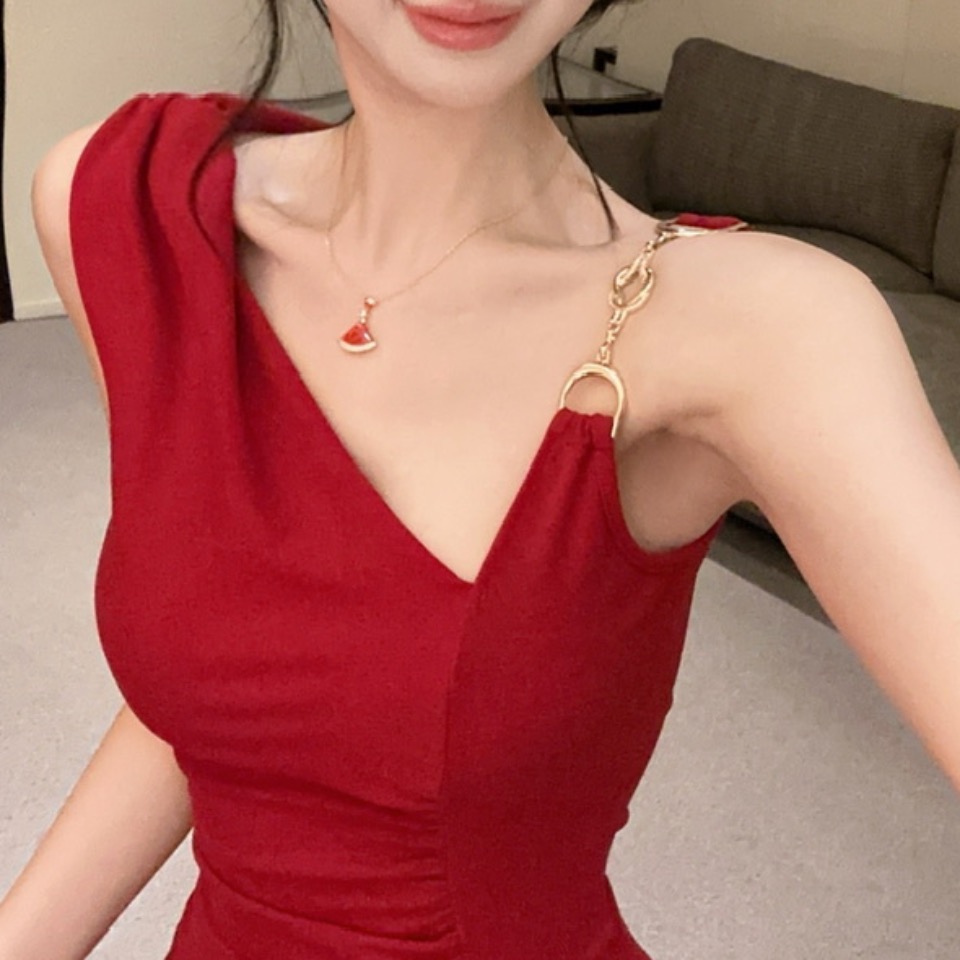 實拍棉質彈力緊身打底包臀短款連衣裙