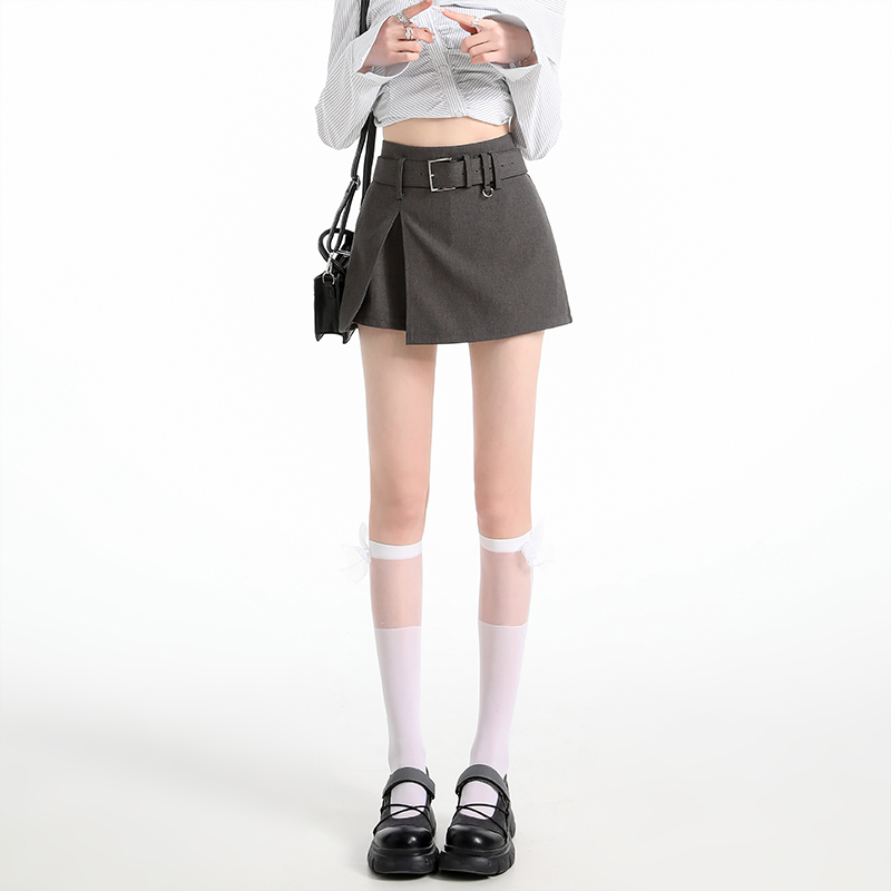 實拍復古辣妹A字包臀短裙2026春夏開叉高腰百搭包臀半身裙褲裙