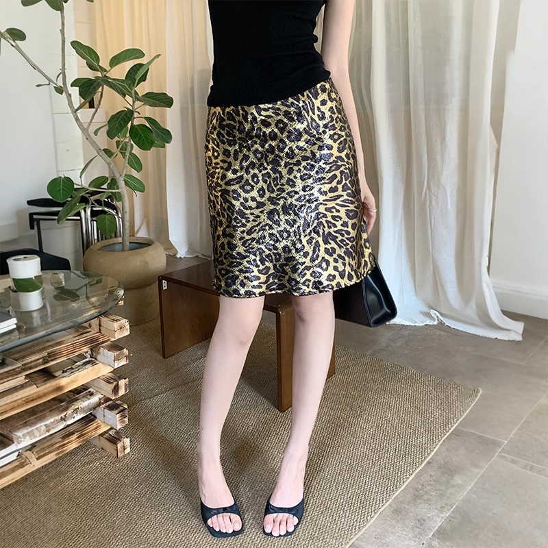 實拍美式復古豹紋半身裙女2026夏季新款高級感顯瘦包臀A字中裙