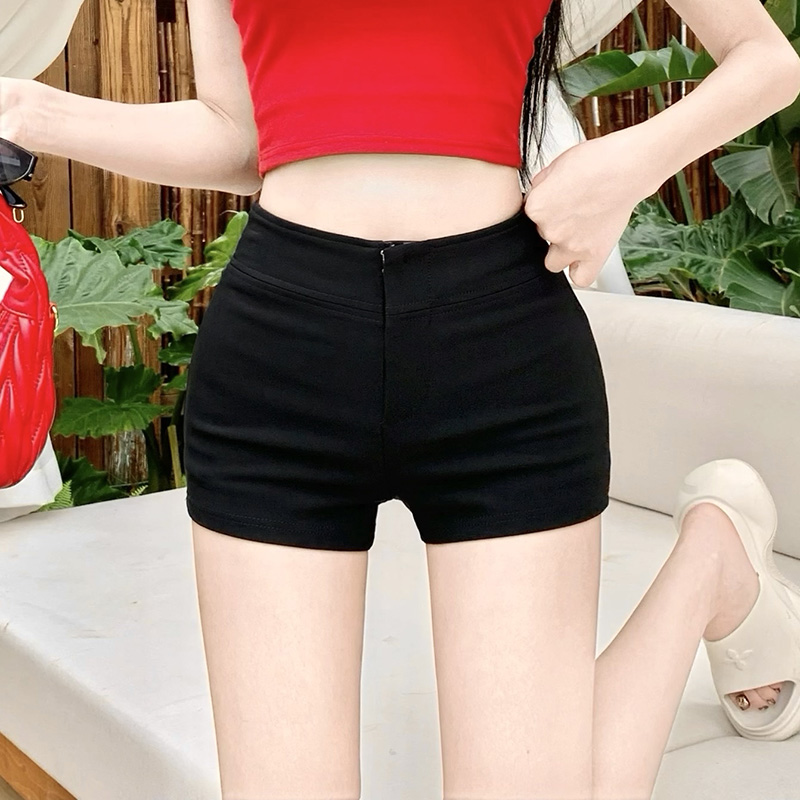 實拍2025夏季新款緊身短褲女韓版彈力顯瘦熱褲辣妹高腰休閑褲潮