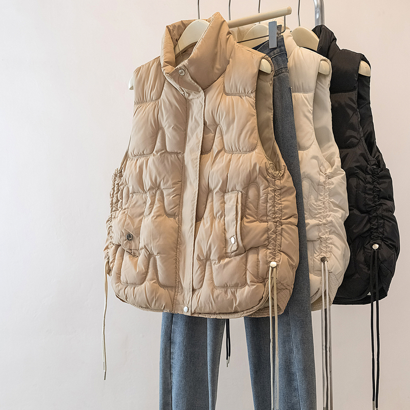 MY15549# 实拍大码女装新年穿搭立领棉马甲秋冬款保暖无袖宽松百搭休闲...