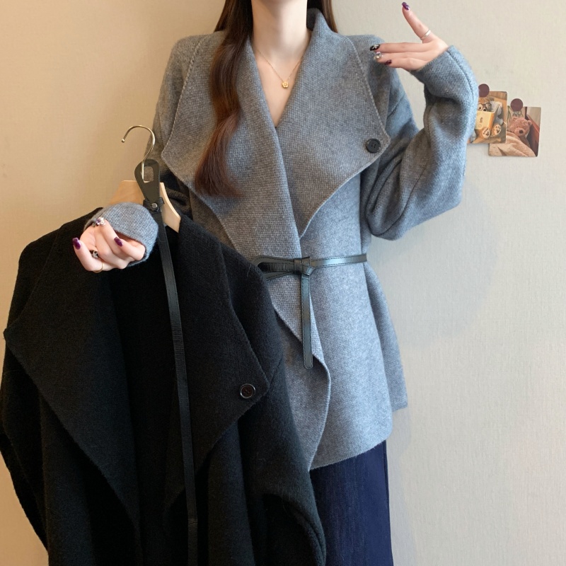 MY15601# 大码女装胖MM气质大翻领毛衣显瘦遮肉超好看针织开衫外套女裝貨源服裝批發