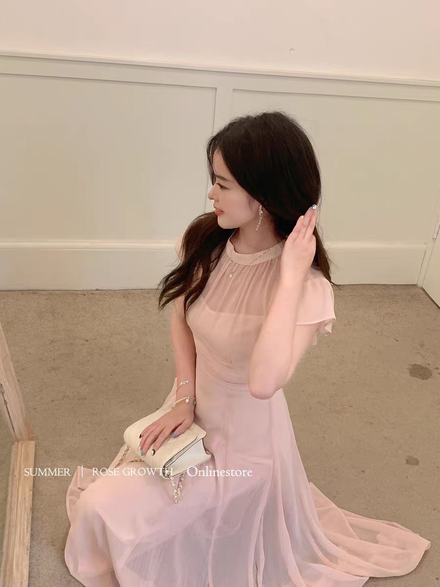 RY77# 柔光恋夏2026原创日系优雅温柔打揽显瘦气质连衣裙小个子