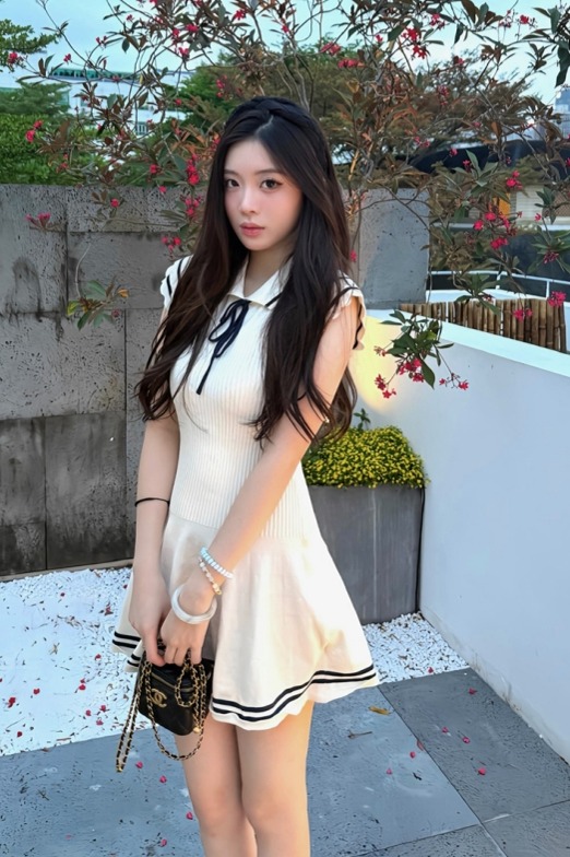 甜美學院風小飛袖針織系帶連衣裙2025夏季新款收腰顯瘦A字短裙女