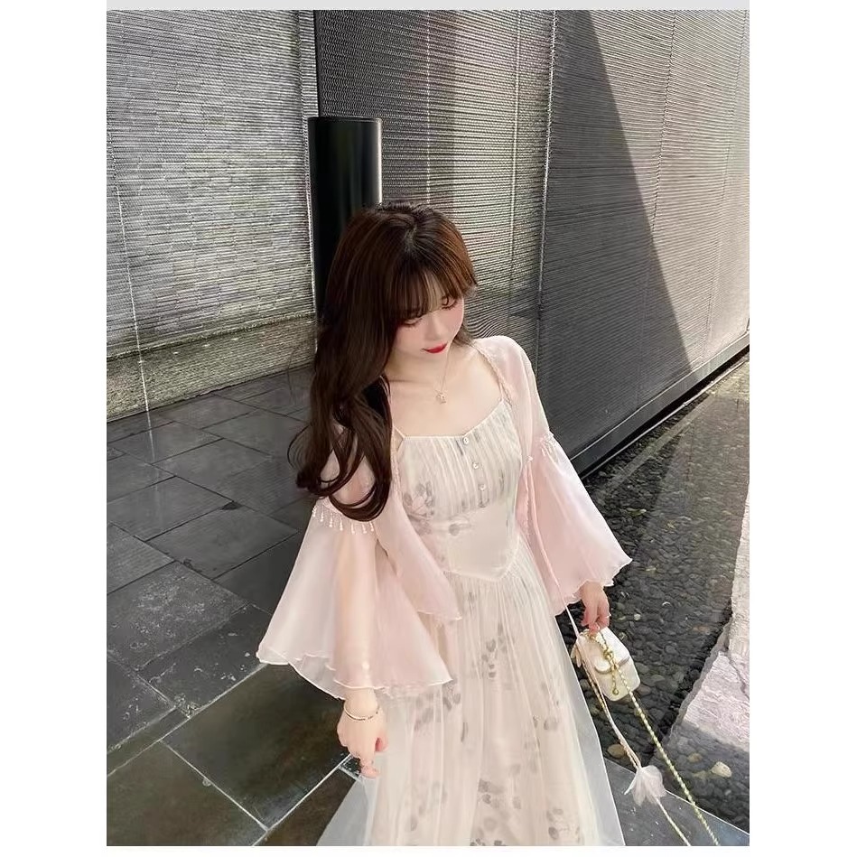 氣質國風新中式套裝春秋煙雨江南感連衣裙2026夏季新款女吊帶裙女