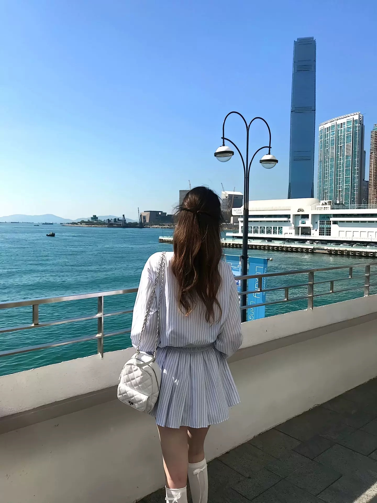 早春學院風蝴蝶結條紋襯衫連衣裙子女秋夏2026新款小個子韓系穿搭