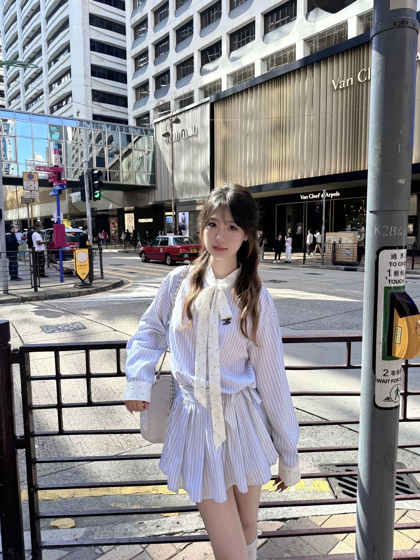 早春學院風蝴蝶結條紋襯衫連衣裙子女秋夏2026新款小個子韓系穿搭