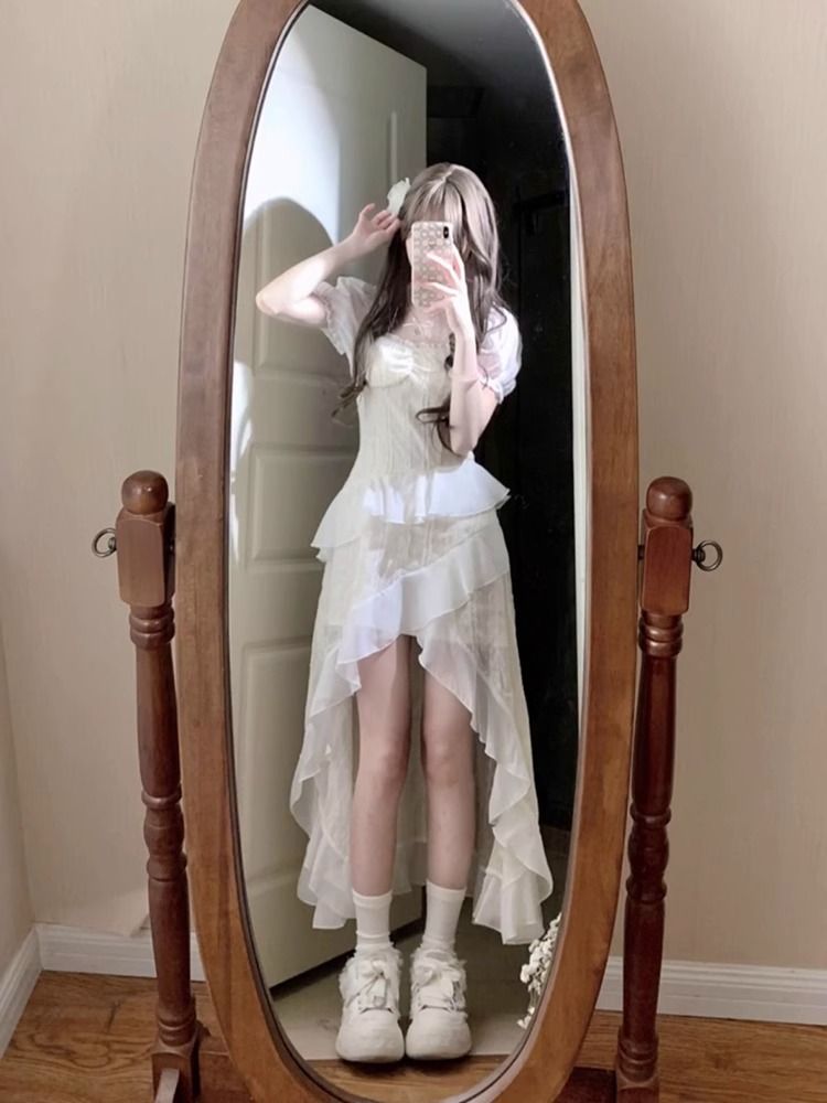 氣質絕美連衣裙女夏季海邊度假氛圍感不規則下擺仙氣長裙收腰顯瘦