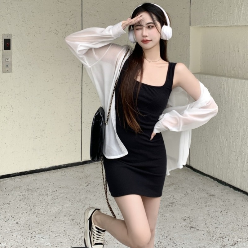實拍 實價 40支純棉 2026夏裝吊帶連衣裙女半身裙