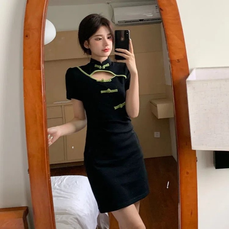 復古新款國風修身顯瘦旗袍連衣裙女2026夏季設計氣質名媛包臀裙子