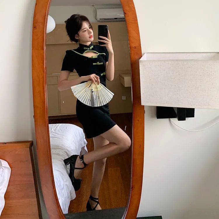 復古新款國風修身顯瘦旗袍連衣裙女2026夏季設計氣質名媛包臀裙子