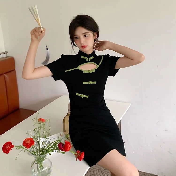 復古新款國風修身顯瘦旗袍連衣裙女2026夏季設計氣質名媛包臀裙子