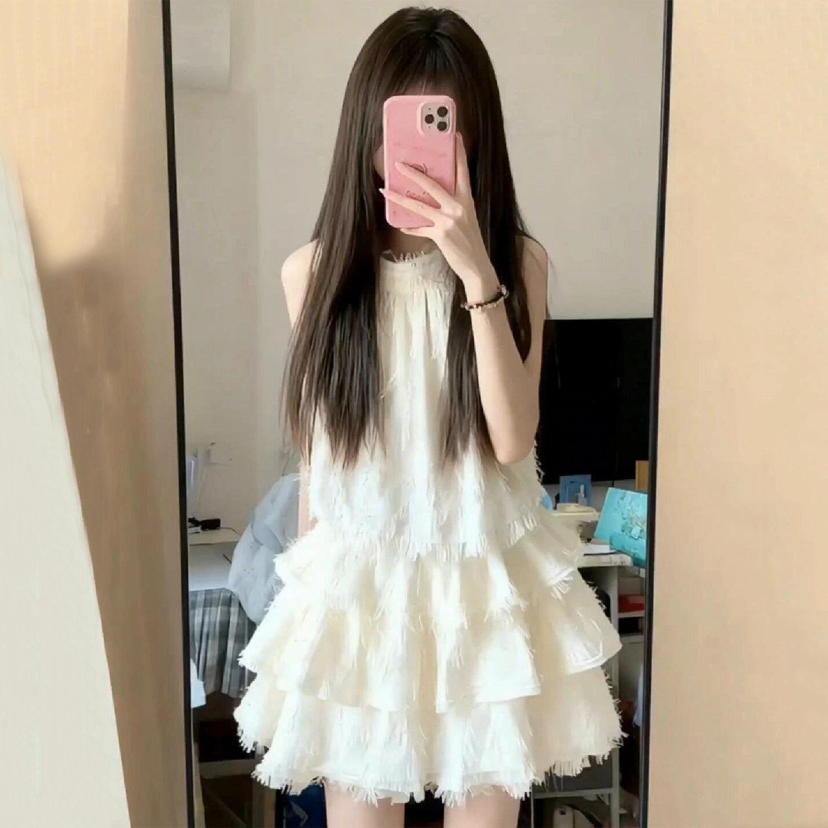 富家千金甜美小香風連衣裙女夏季獨特漂亮公主蛋糕裙絕美蓬蓬裙子