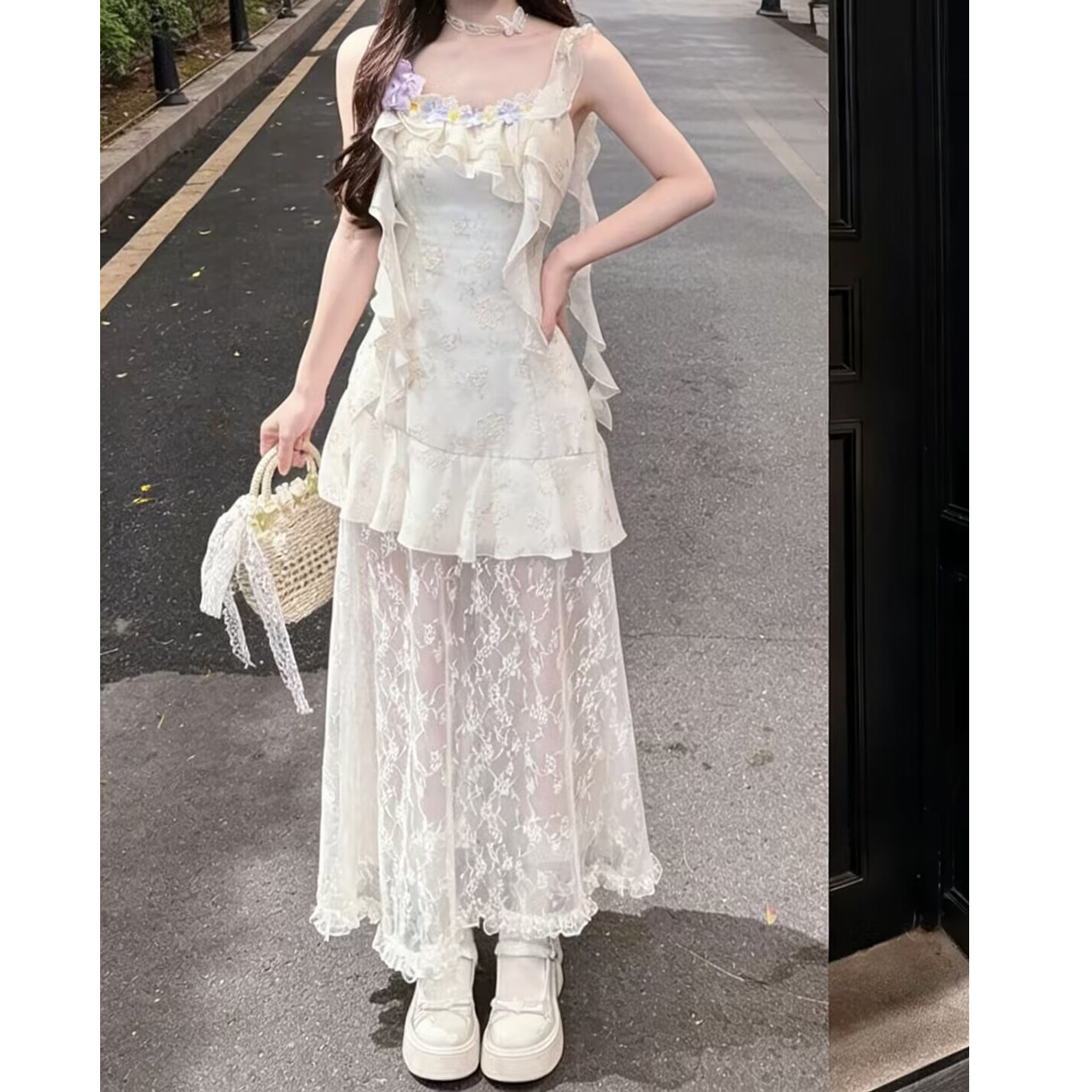 溫柔風獨特超好看的收腰顯瘦仙女吊帶裙海邊度假風連衣裙2026夏季
