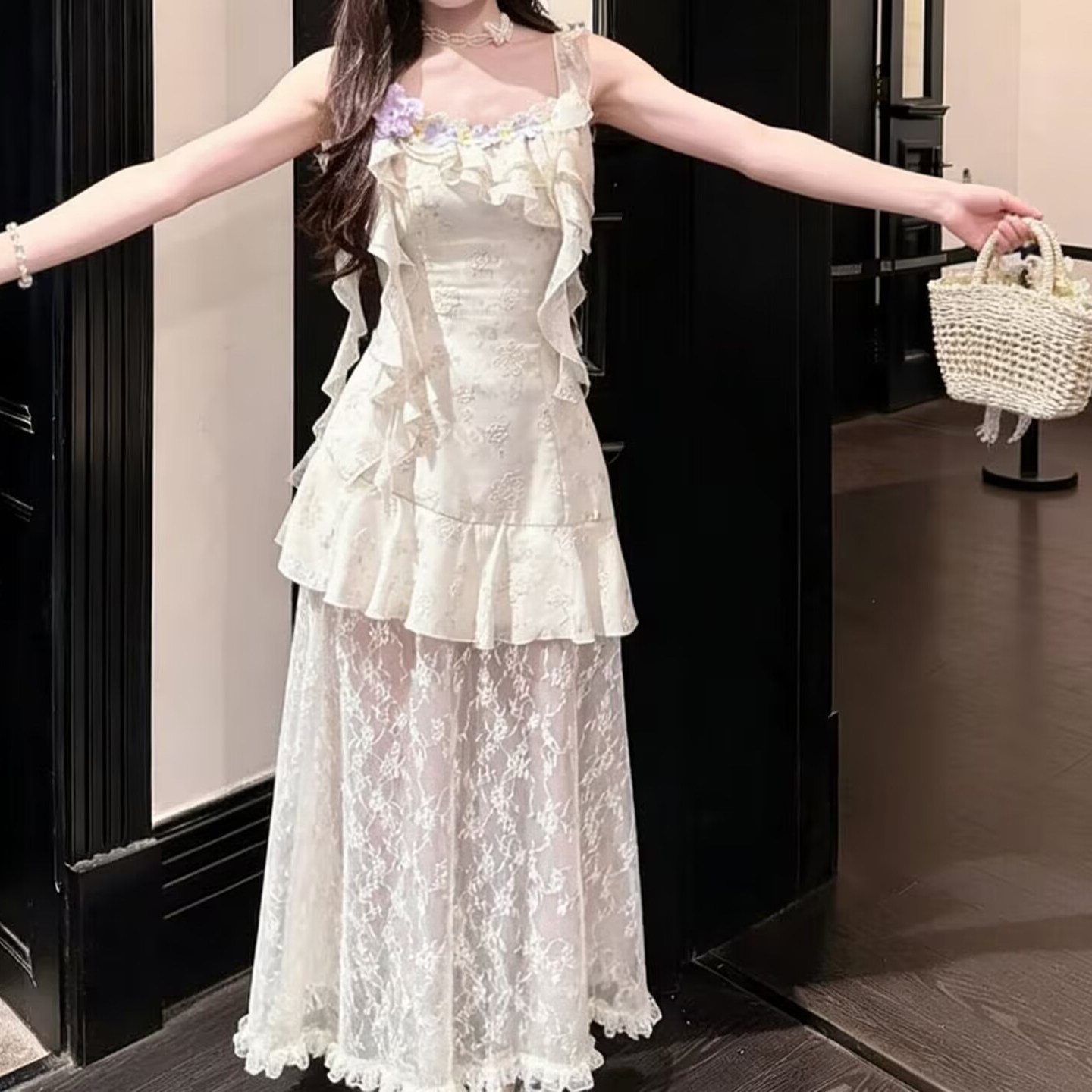 溫柔風獨特超好看的收腰顯瘦仙女吊帶裙海邊度假風連衣裙2026夏季
