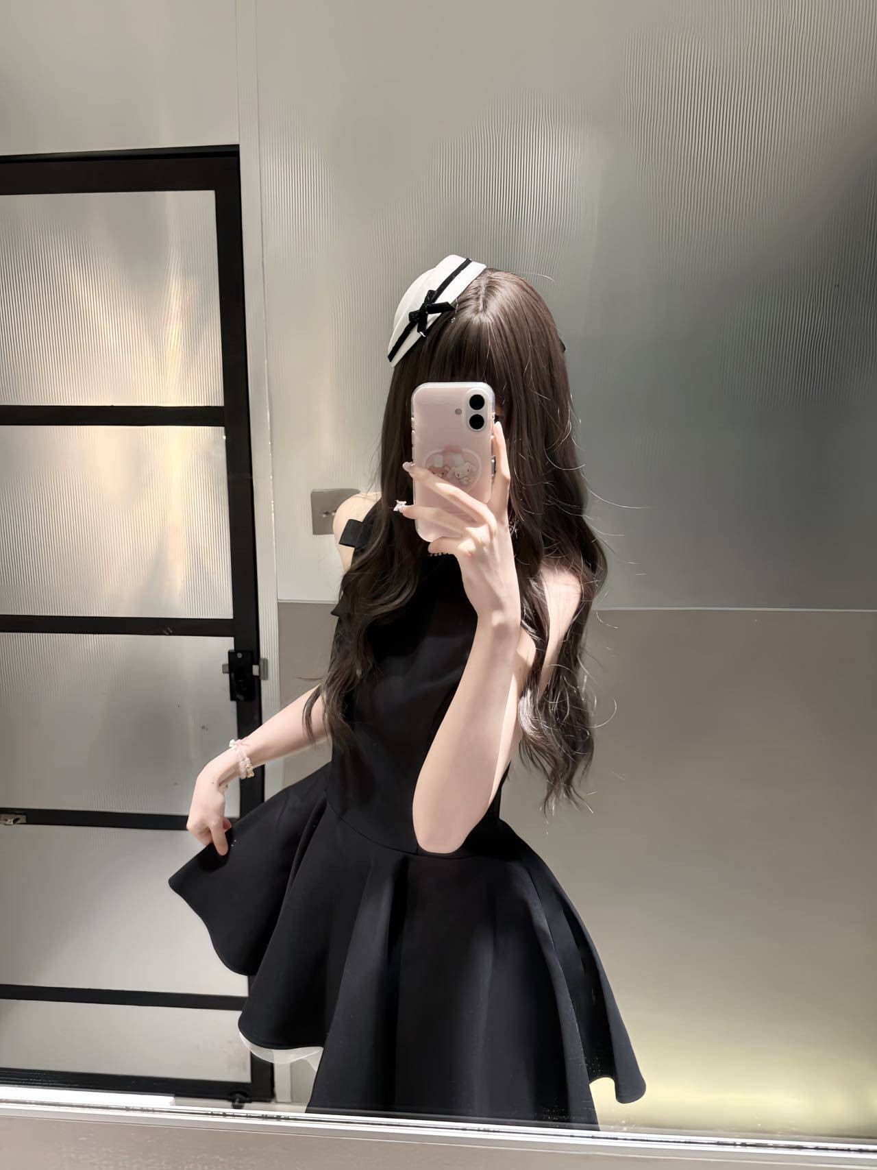 千金風小黑裙連衣裙女夏季高級感生日party小禮裙顯瘦無袖背心裙