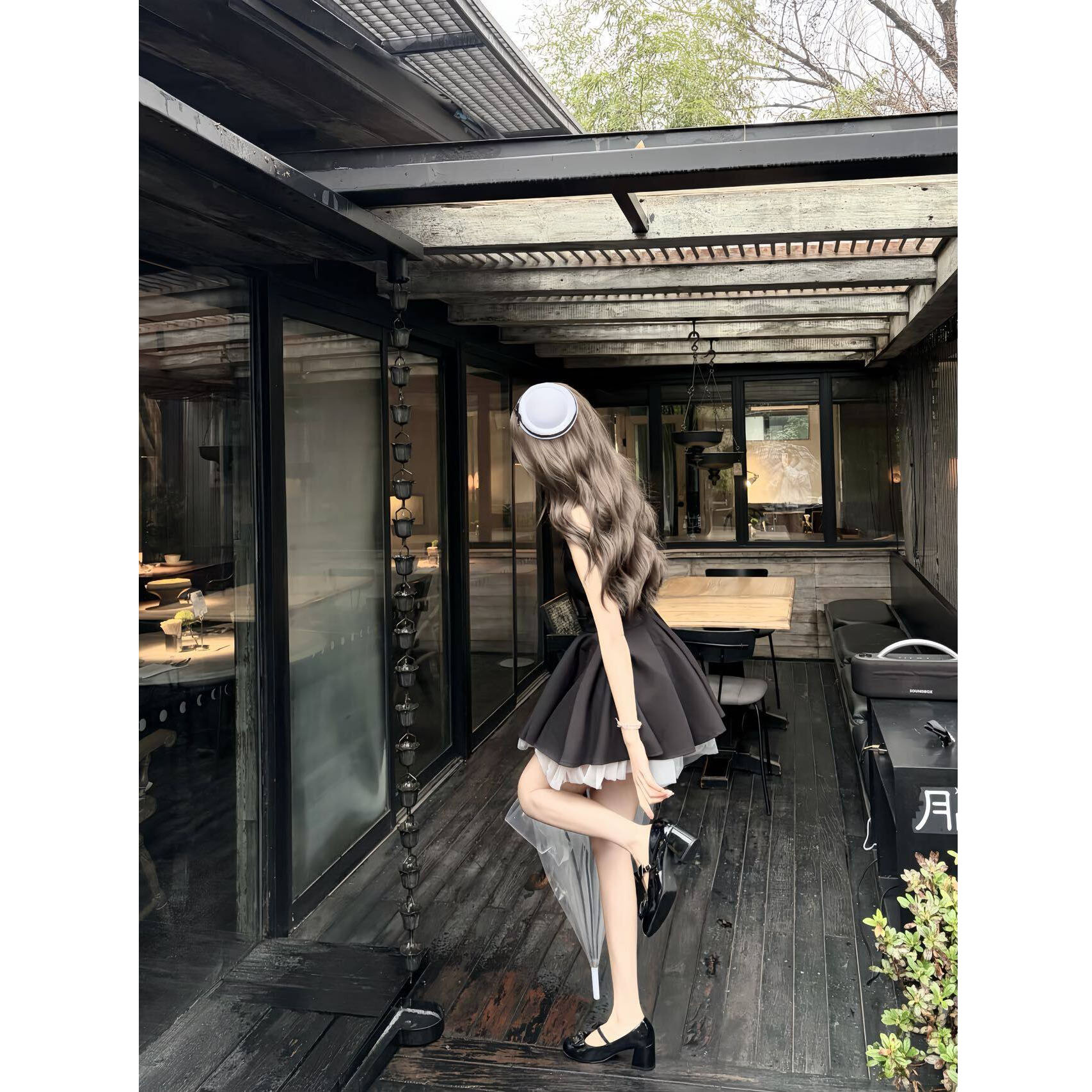 千金風小黑裙連衣裙女夏季高級感生日party小禮裙顯瘦無袖背心裙