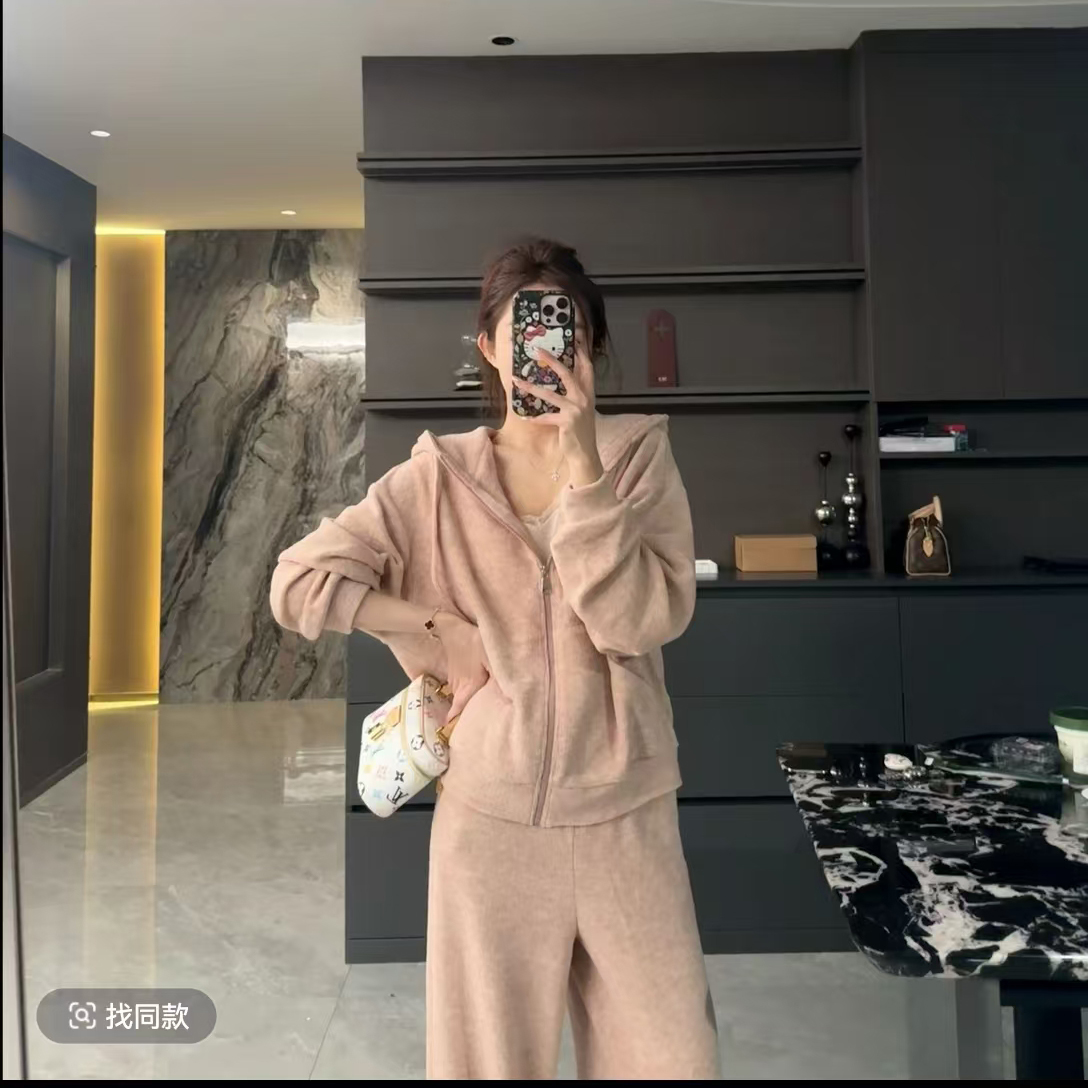 MY14756# MOSIIU纾留学生设计感卫衣套装卫衣外套休闲裤两件套女...