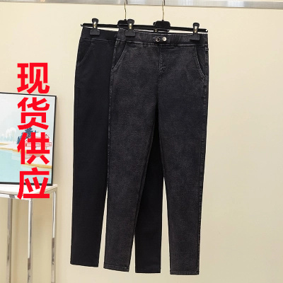 MY16912# 紧身弹力高腰打底裤女外穿薄款显瘦大码胖mm魔术裤小脚黑裤...