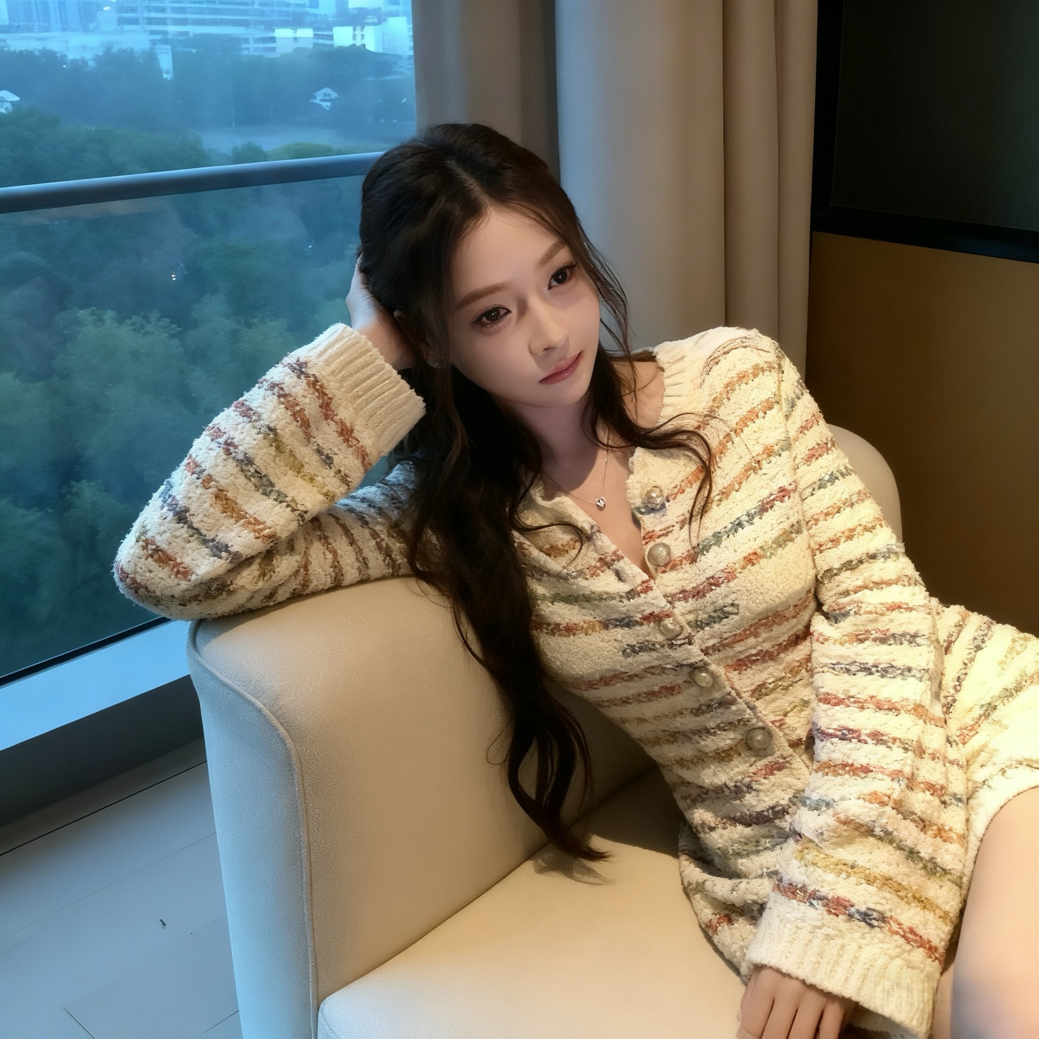 MY14266# 新款巨好看小香风针织开衫外套女百搭包臀半身裙两件套女裝貨...