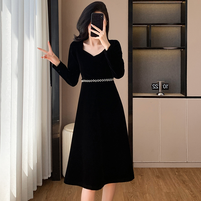 MY12135# 名媛小香风小礼服裙子法式高级感丝绒气质连衣裙女裝貨源服裝批發