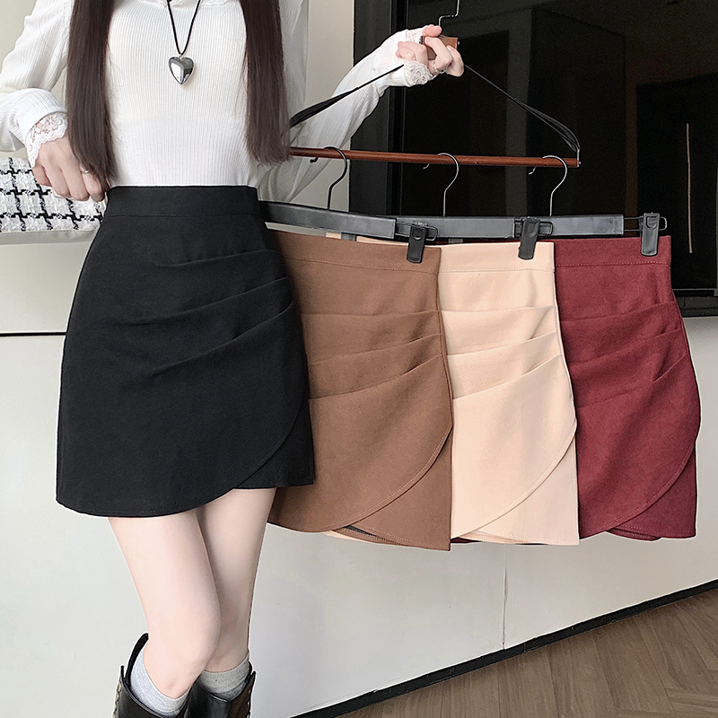 MY15793# 新款韩版新款气质高腰性感黑色不规则显瘦辣妹短裙女裝貨源服...