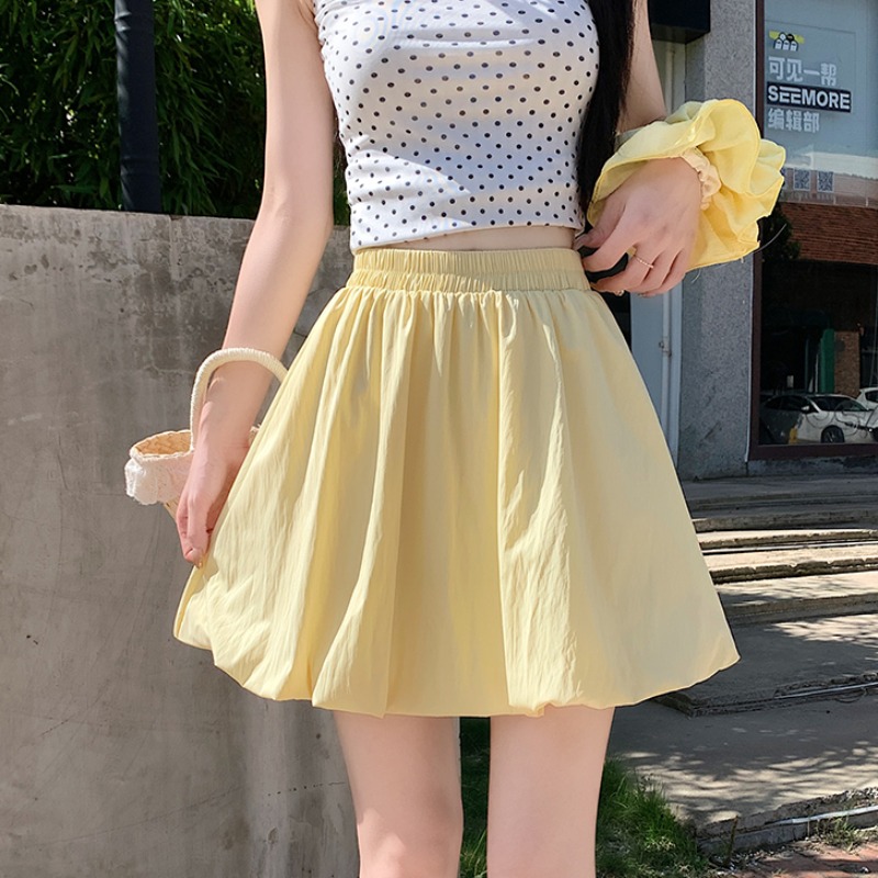 實拍春夏多巴胺六色半身裙花苞南瓜安全褲半身短裙女