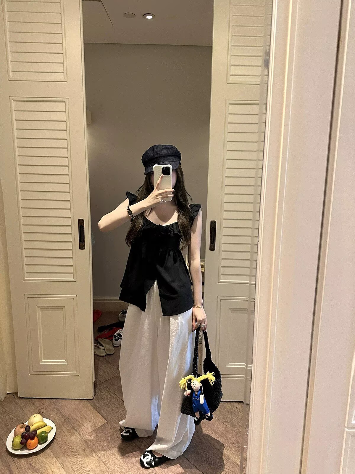 2026夏季新款設計感無袖荷葉邊小飛袖娃娃衫上衣女