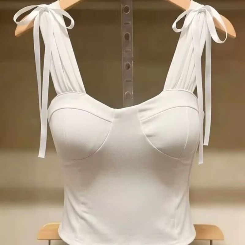 純欲性感網紗拼接吊帶背心女2026夏季新款修身內搭外穿帶胸墊上衣