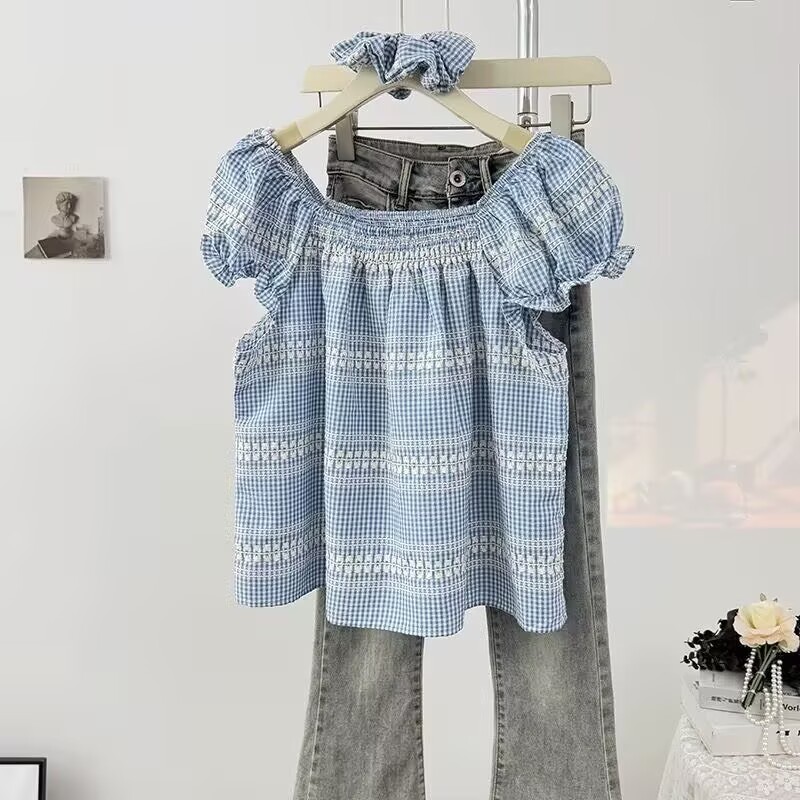 2026新款多巴胺風格子無袖背心女學院風夏季寬松顯瘦氣質清新吊帶