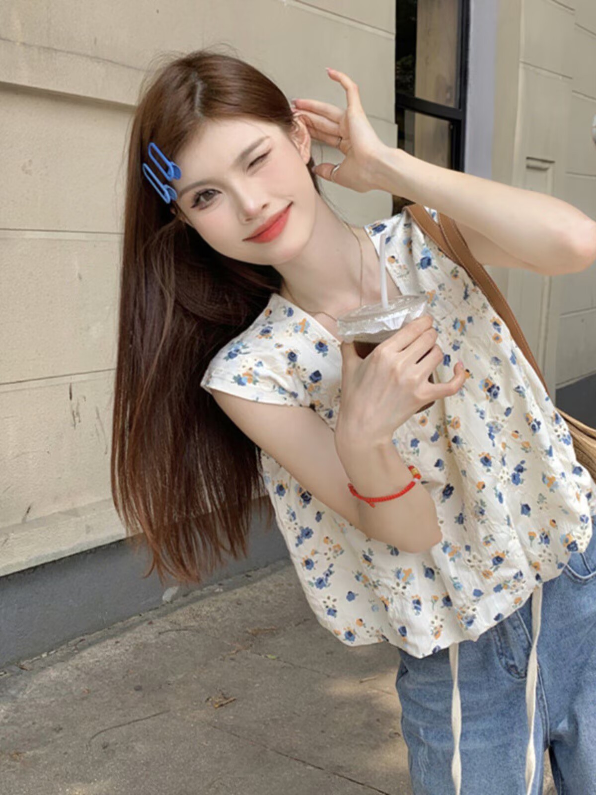 無袖方領碎花吊帶背心女夏季2026新款寬松顯瘦小個子短款外穿上衣