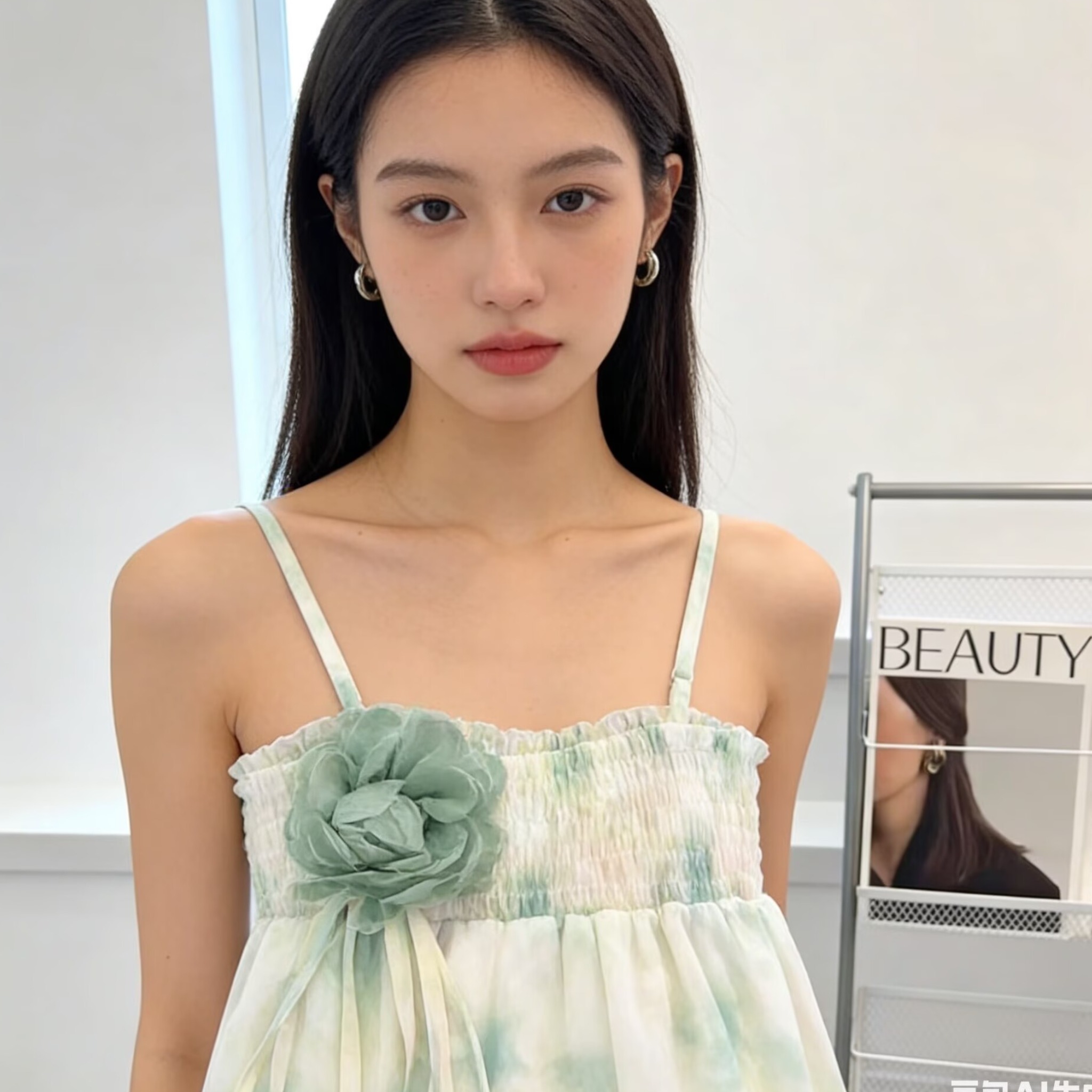 2026夏裝新款法式超仙甜美碎花雪紡吊帶背心獨特別致無袖吊帶上衣