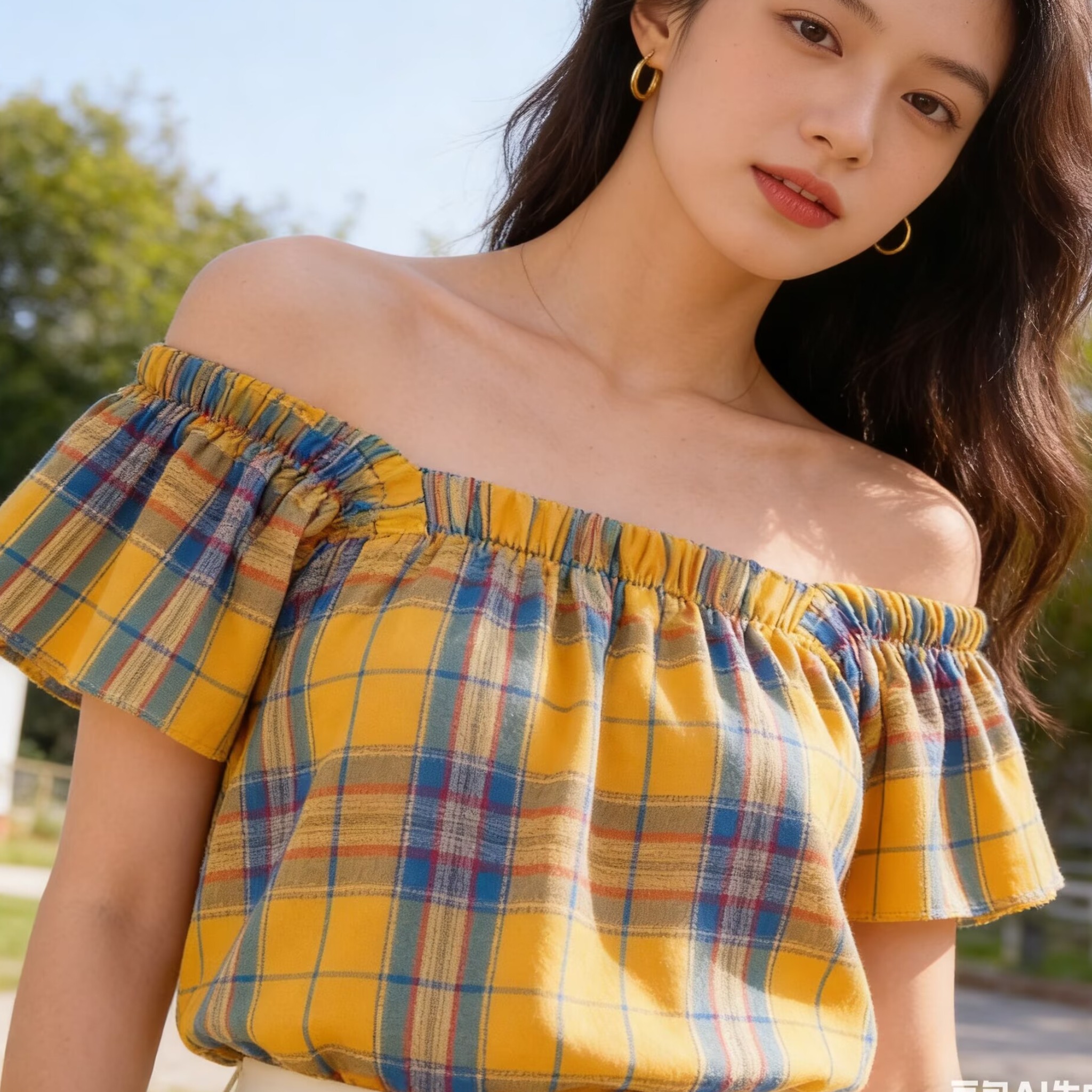 2026不規則荷葉邊扎染蝴蝶印花吊帶背心女夏掛脖立體花朵上衣