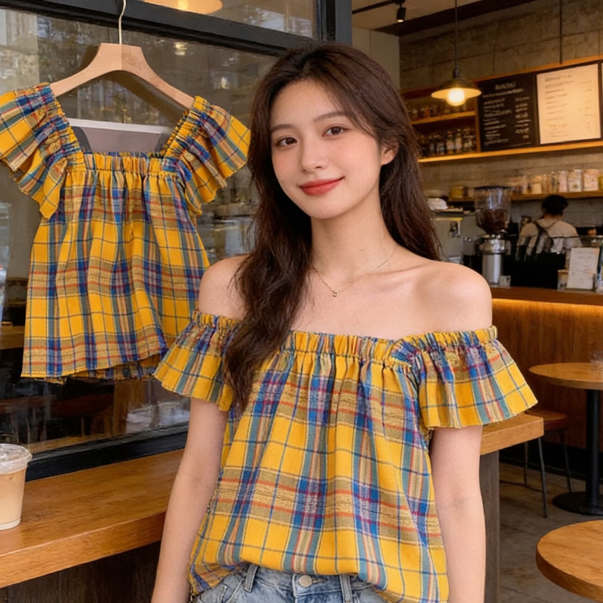 2026不規則荷葉邊扎染蝴蝶印花吊帶背心女夏掛脖立體花朵上衣