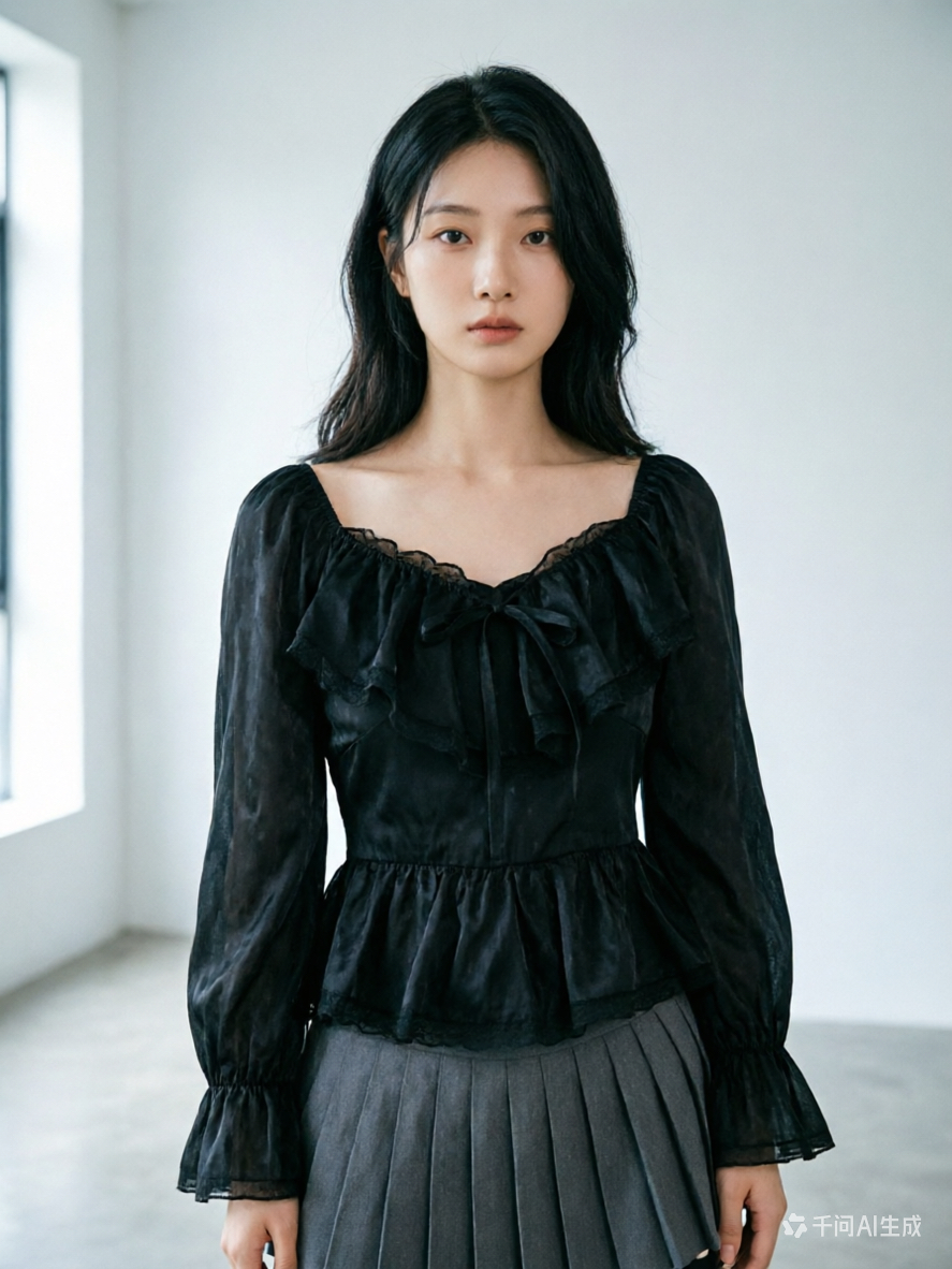 2026白色純欲風上衣甜辣小眾設計感大碼女v領性感顯瘦蕾絲襯衫
