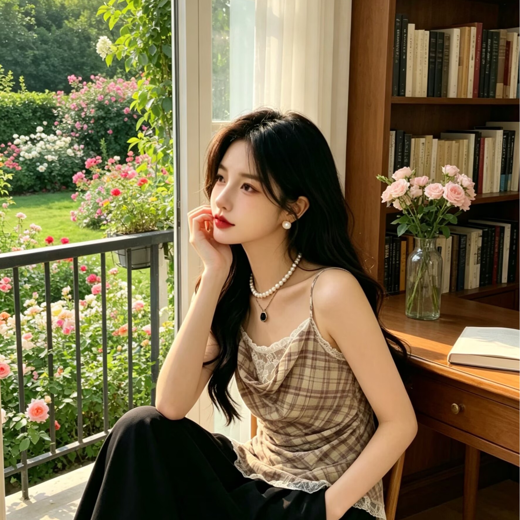 2026不規則假兩件蕾絲裙擺吊帶女夏辣妹外穿蕩領收腰抹胸格紋上衣