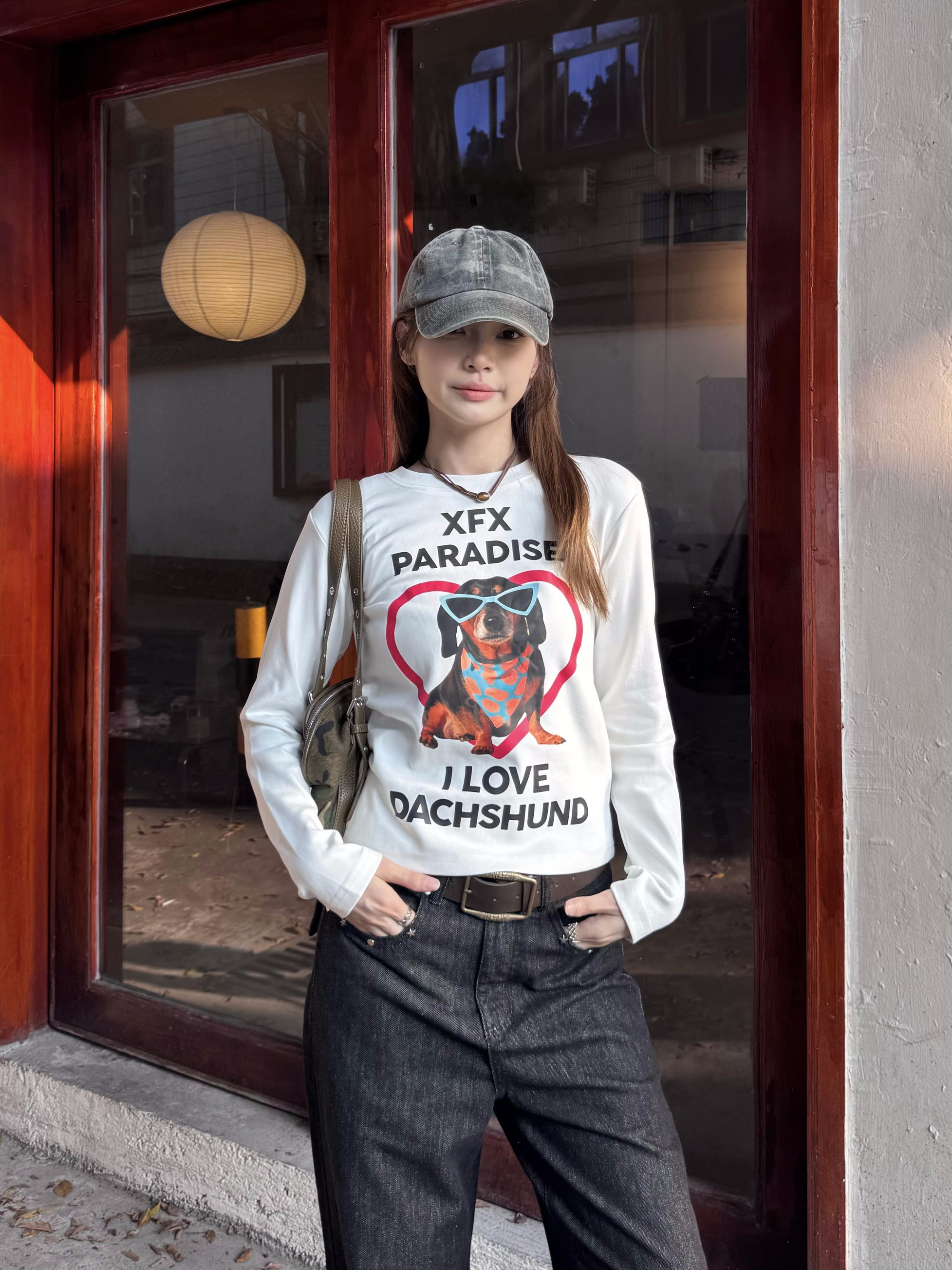 MY15262# 不漏腰 常规款长袖t恤新款修身打底衫设计感常规款辣妹上衣...