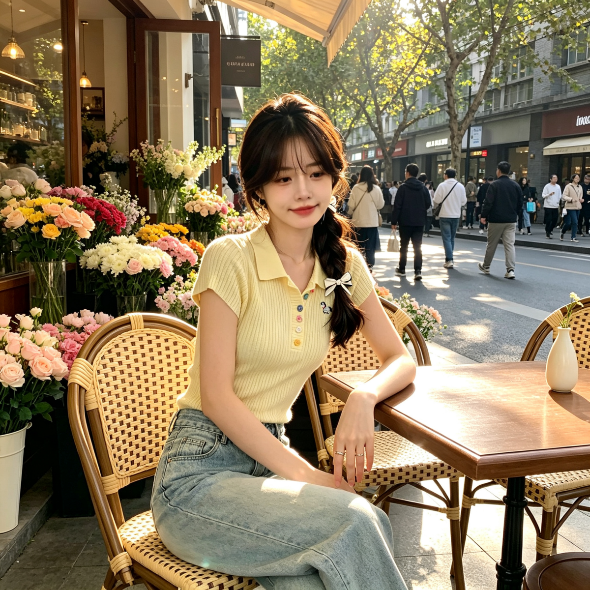 韓版高級感彩扣POLO領短袖針織衫女夏季薄款修身短款上衣減齡T恤