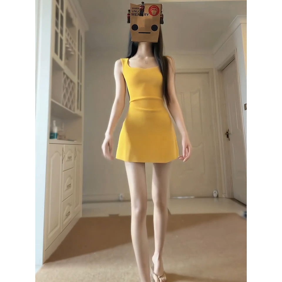 已到貨 純欲風氣質修身顯瘦美式甜辣設計感露腰無袖針織女夏季