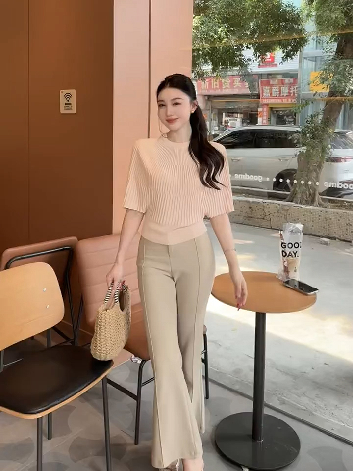 已到貨 李慧一夏季高端韓系氣質時尚顯瘦遮肉百褶純色冰感上衣